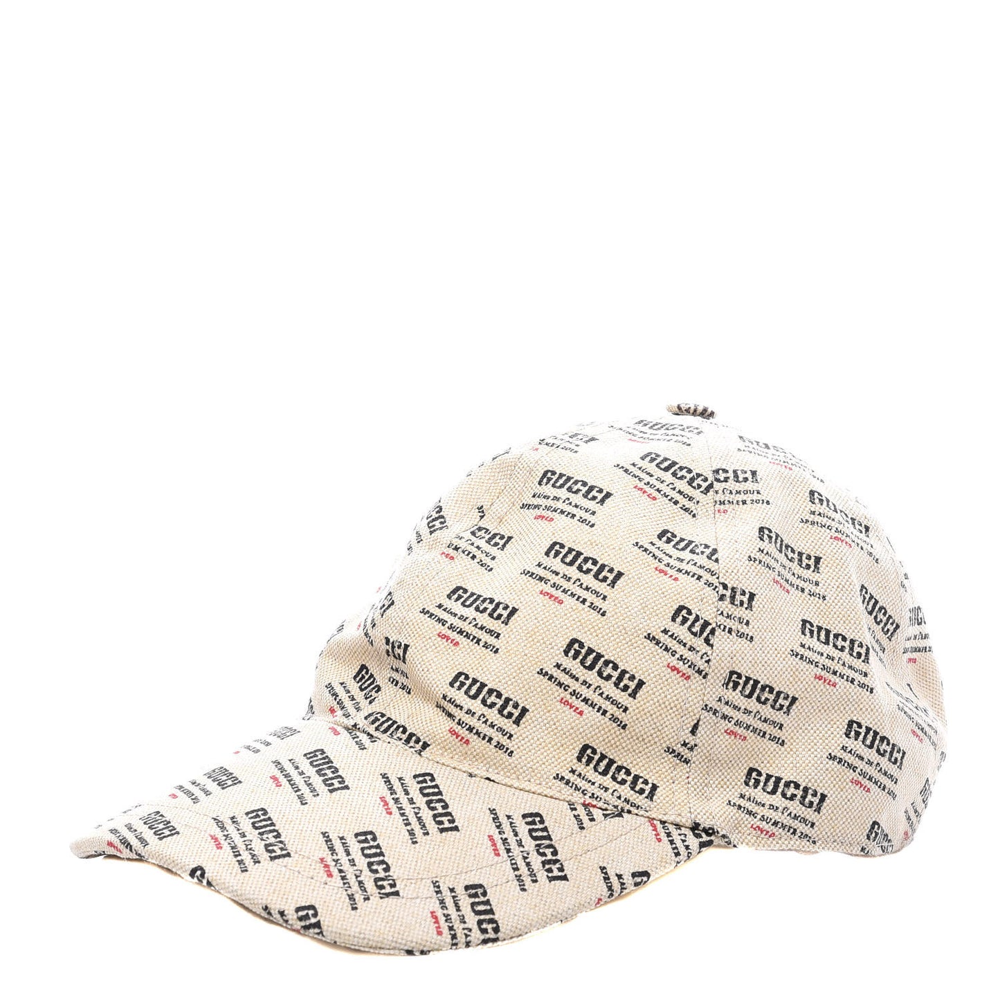 Linen Woven Stamp Print Baseball Hat S