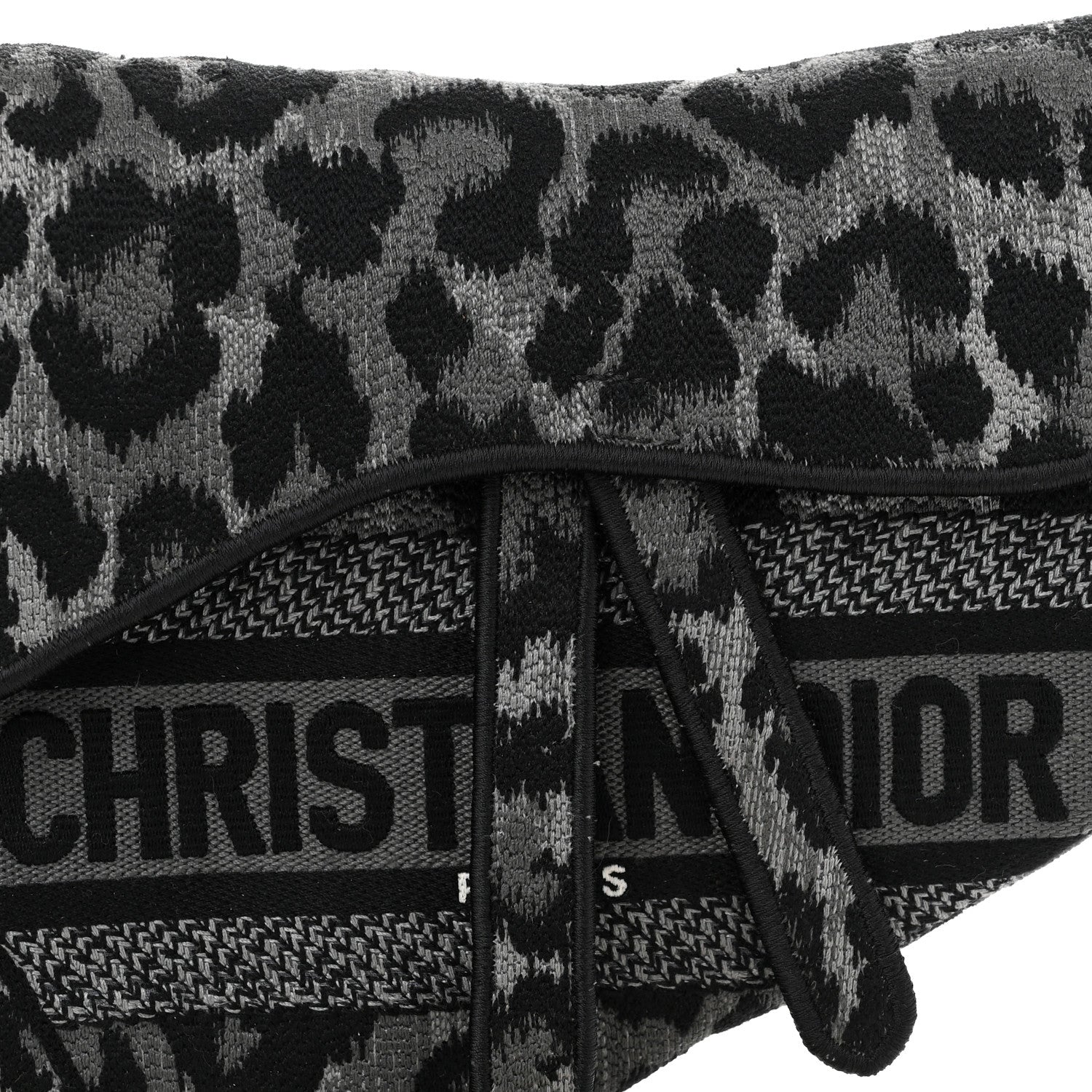 Christian Dior Canvas Mizza Embroidered Saddle Bag Gray 8 of 10