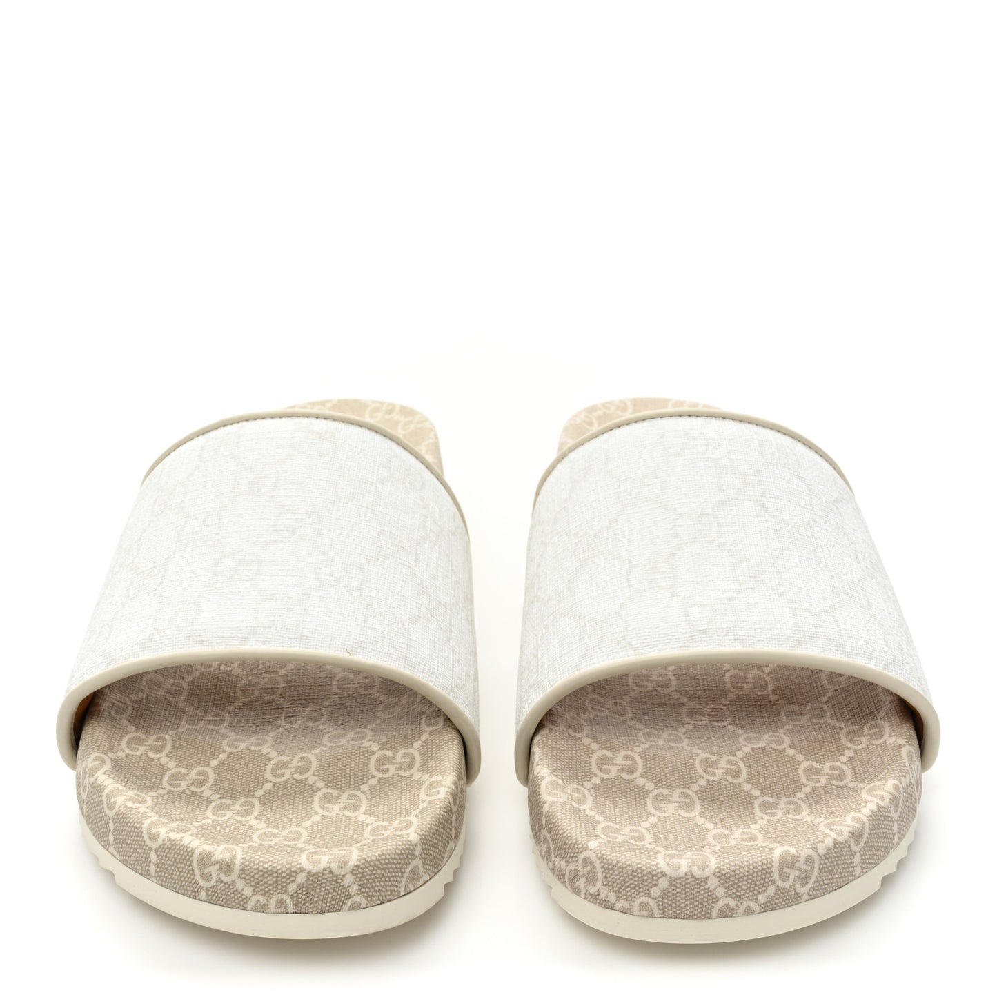 GG Supreme Monogram Demetra Mens Slide Sandals 11 White Mystic White