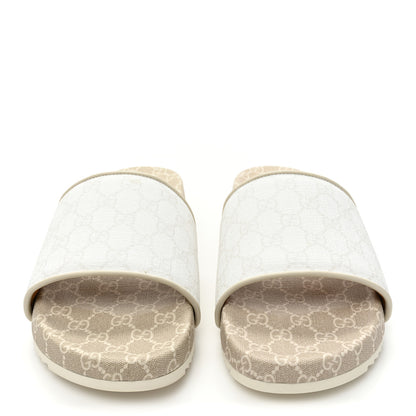 Gucci GG Supreme Monogram Demetra Mens Slide Sandals 11 White Mystic White 2 of 10