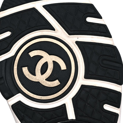 Chanel Fabric Suede Calfskin Womens CC Sneakers 40 Dark Green Black 6 of 8