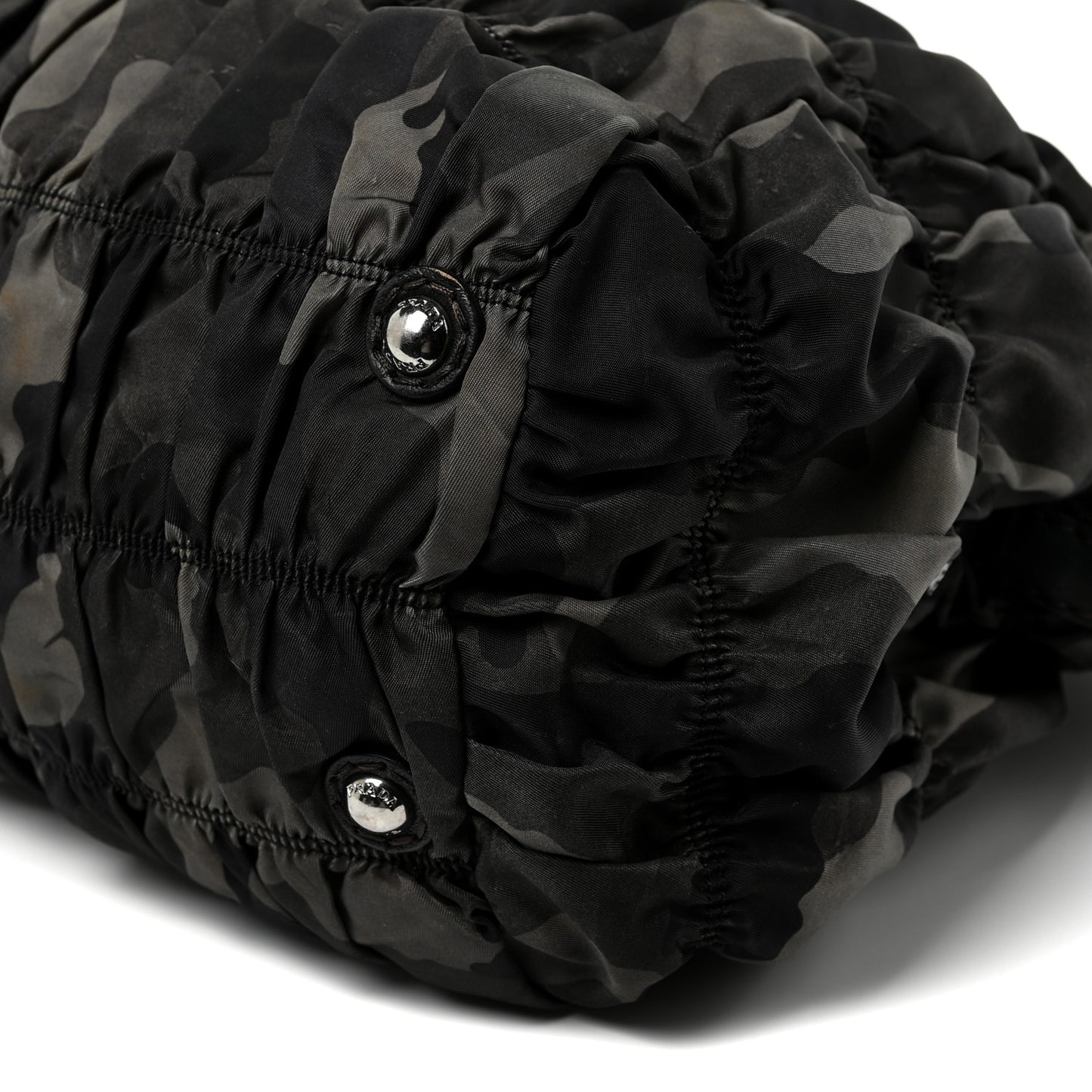 Tessuto Nylon Gaufre Camouflage Tote Fumo