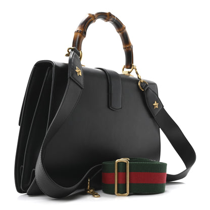 Gucci Moon Calfskin Web Large Dionysus Bamboo Top Handle Bag Black 3 of 10