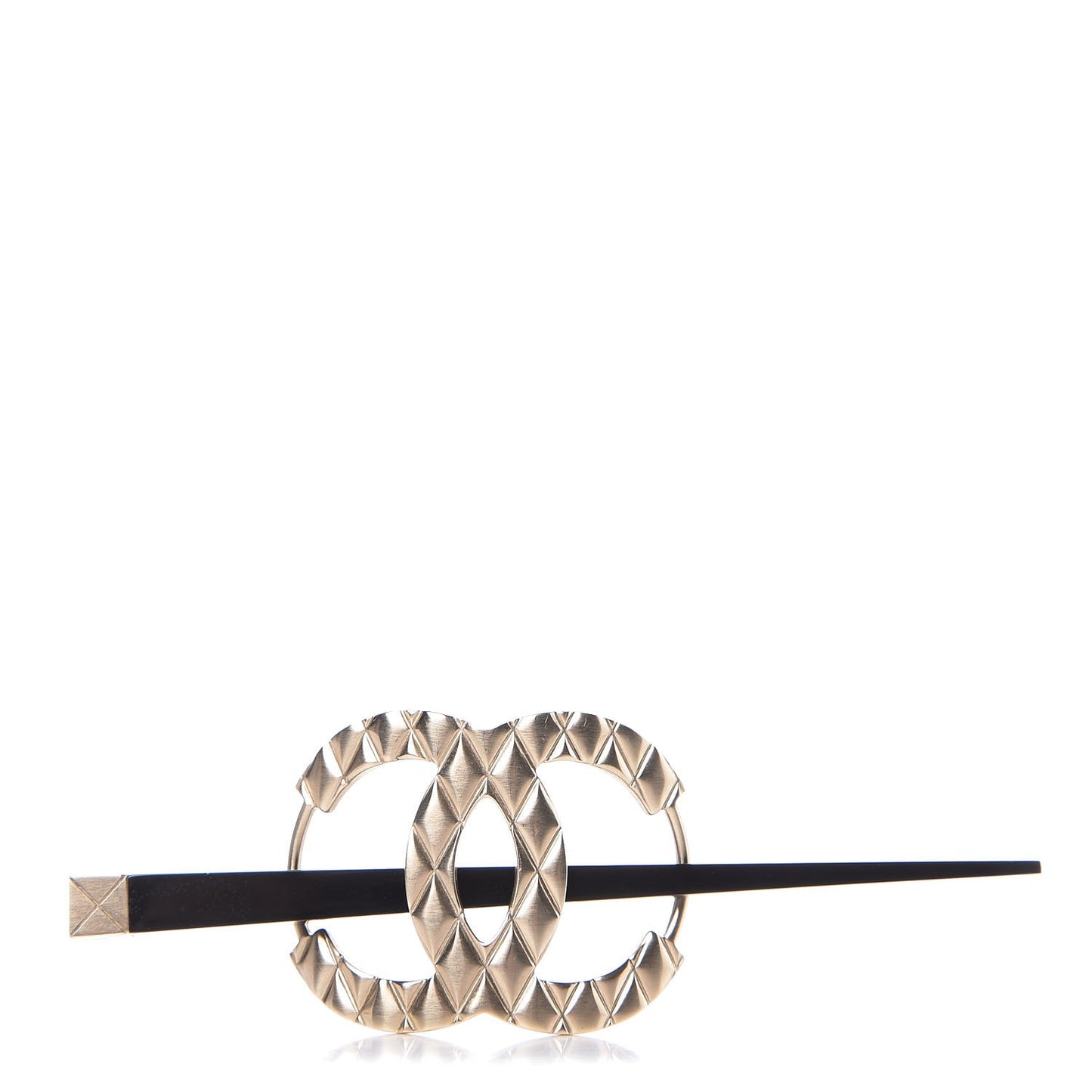 Quilted CC Hair Pin Gold