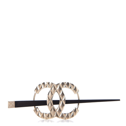 Chanel Quilted CC Hair Pin Gold 1 of 5