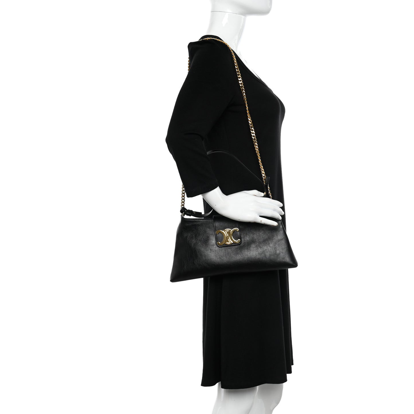Triomphe Calfskin Wiltern Clutch Black