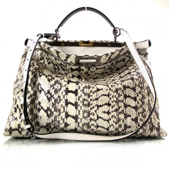 Fendi Snakeskin Large Peekaboo Iconic Satchel 1 of 11