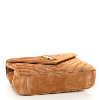 Saint Laurent Suede Matelasse Chevron Monogram Medium College Bag Cinnamon 4 of 11