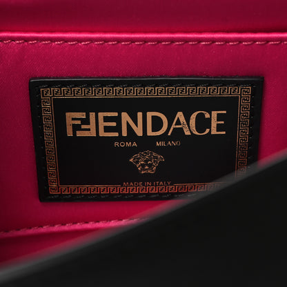 Fendi X VERSACE Vitello Seta Fendace Brooch Baguette Black 6 of 11