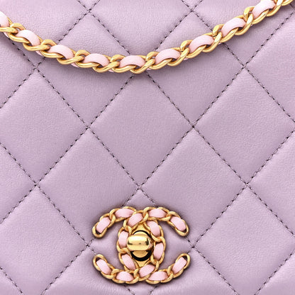 Chanel Lambskin Quilted Braided CC Small Flap Lilac 8 of 11
