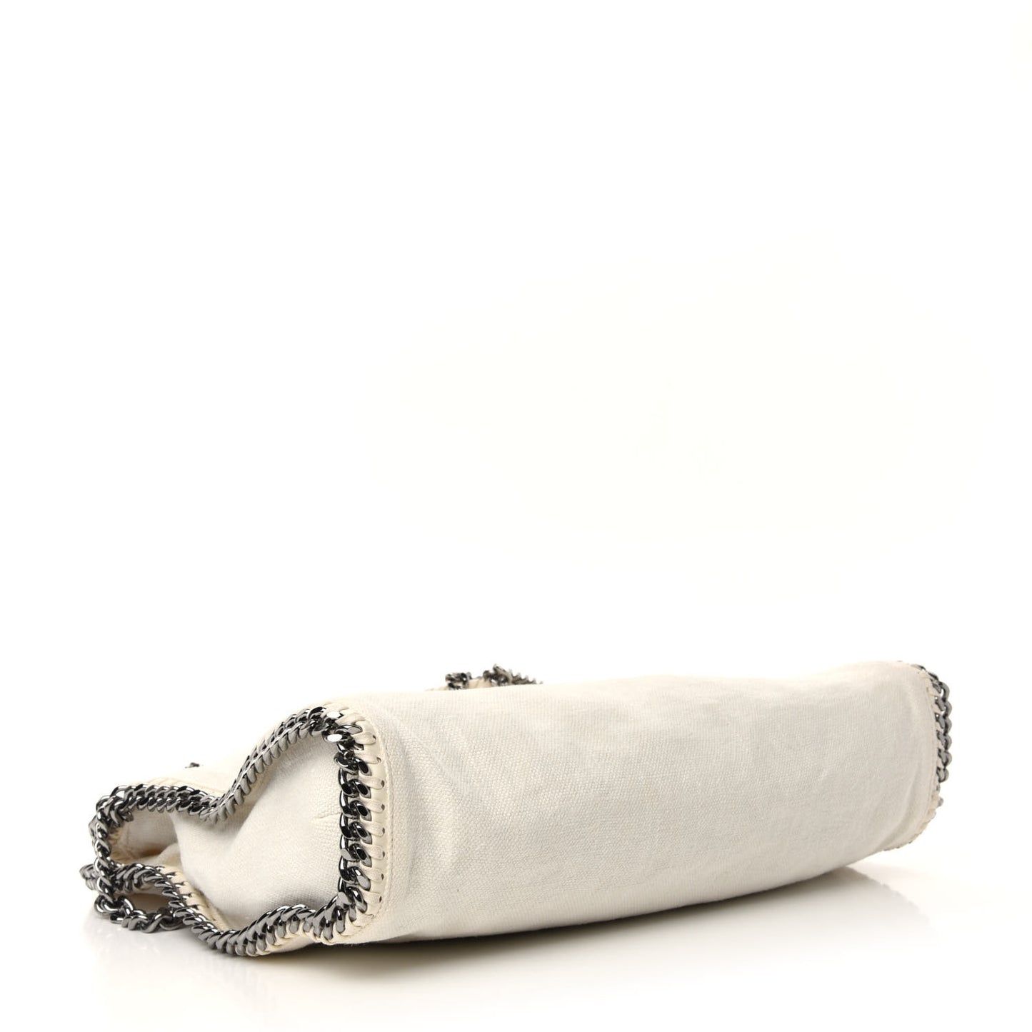 Linen Falabella Fold Over Tote Pure White