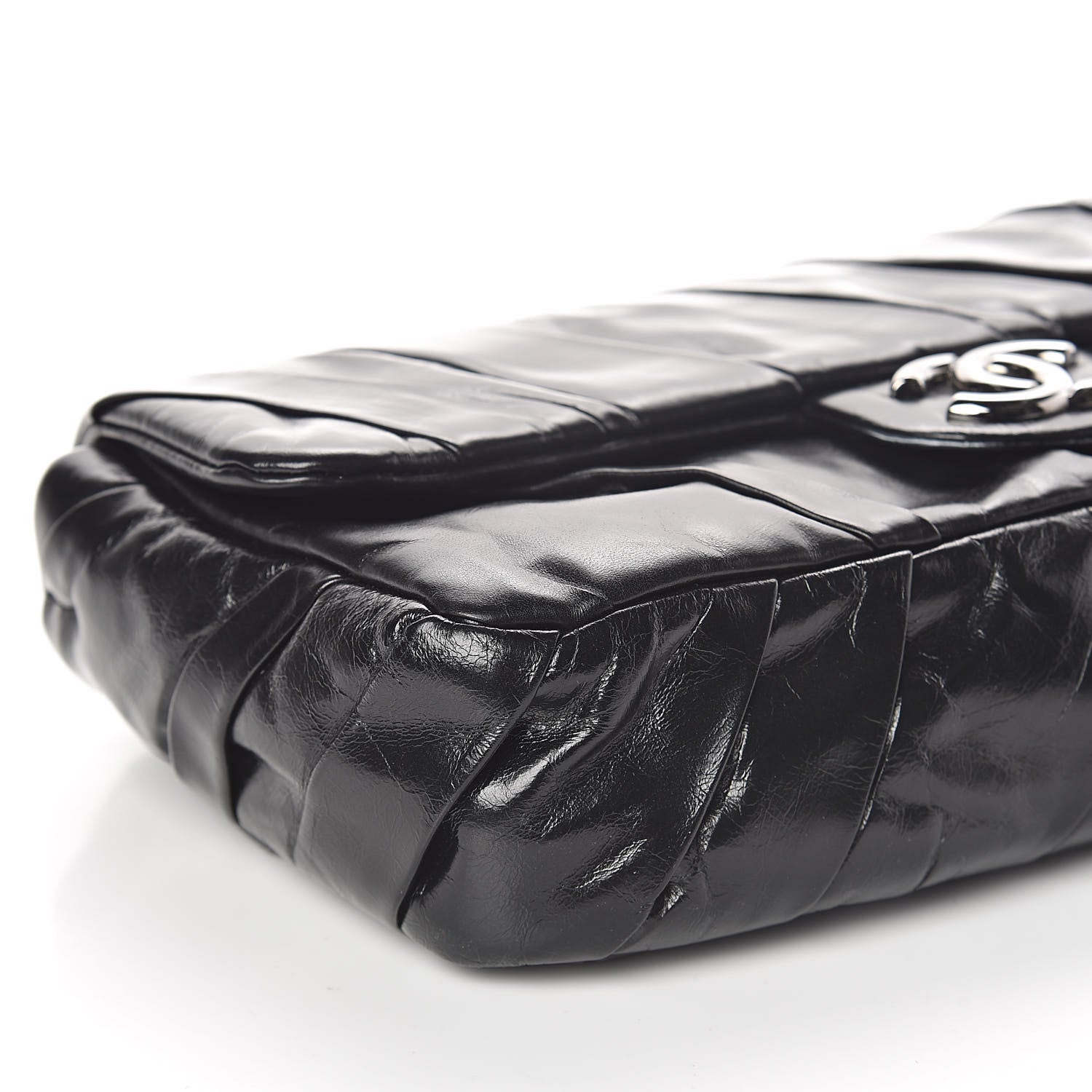 Chanel Glazed Calfskin Twisted Medium Flap Black 9 of 10