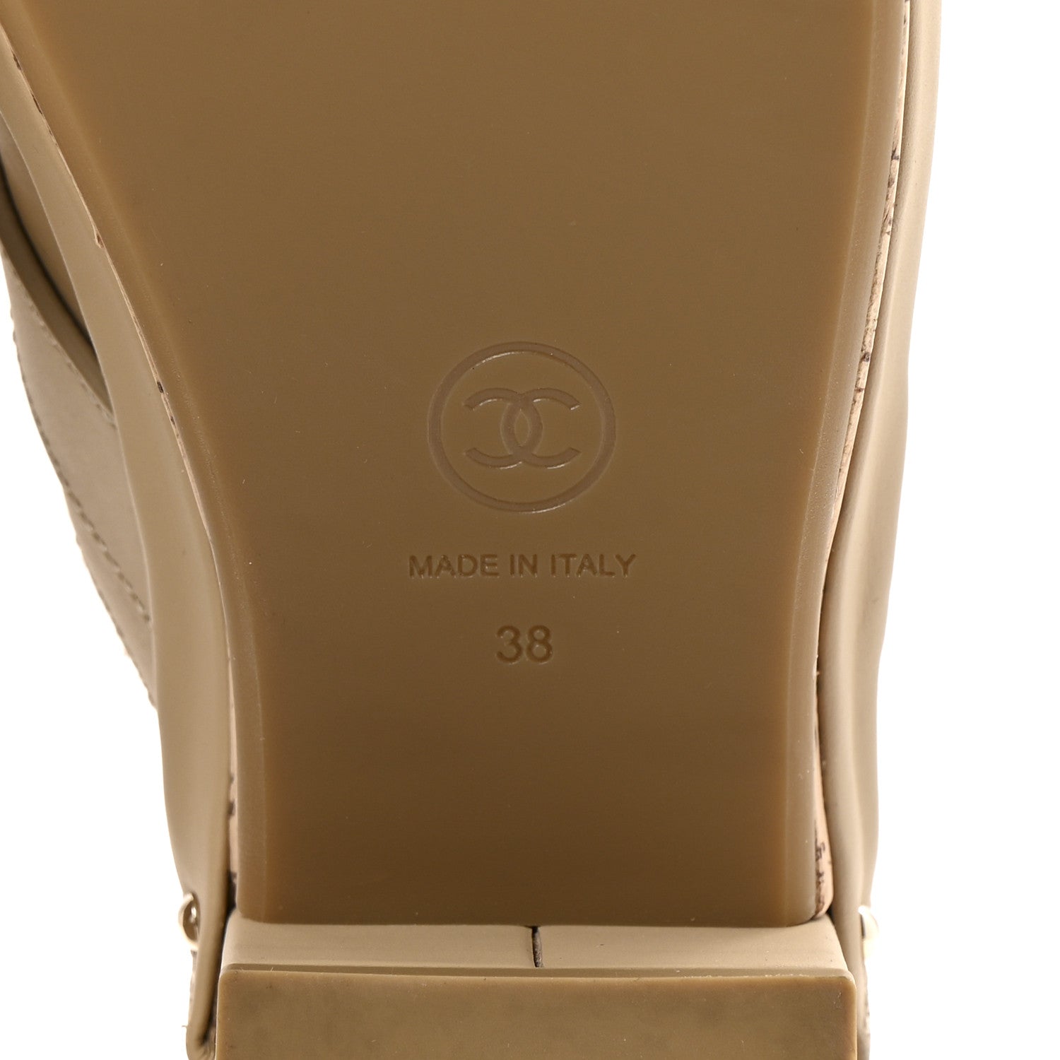 Chanel Calfskin CC Turn Lock Clogs 38 Beige 8 of 9