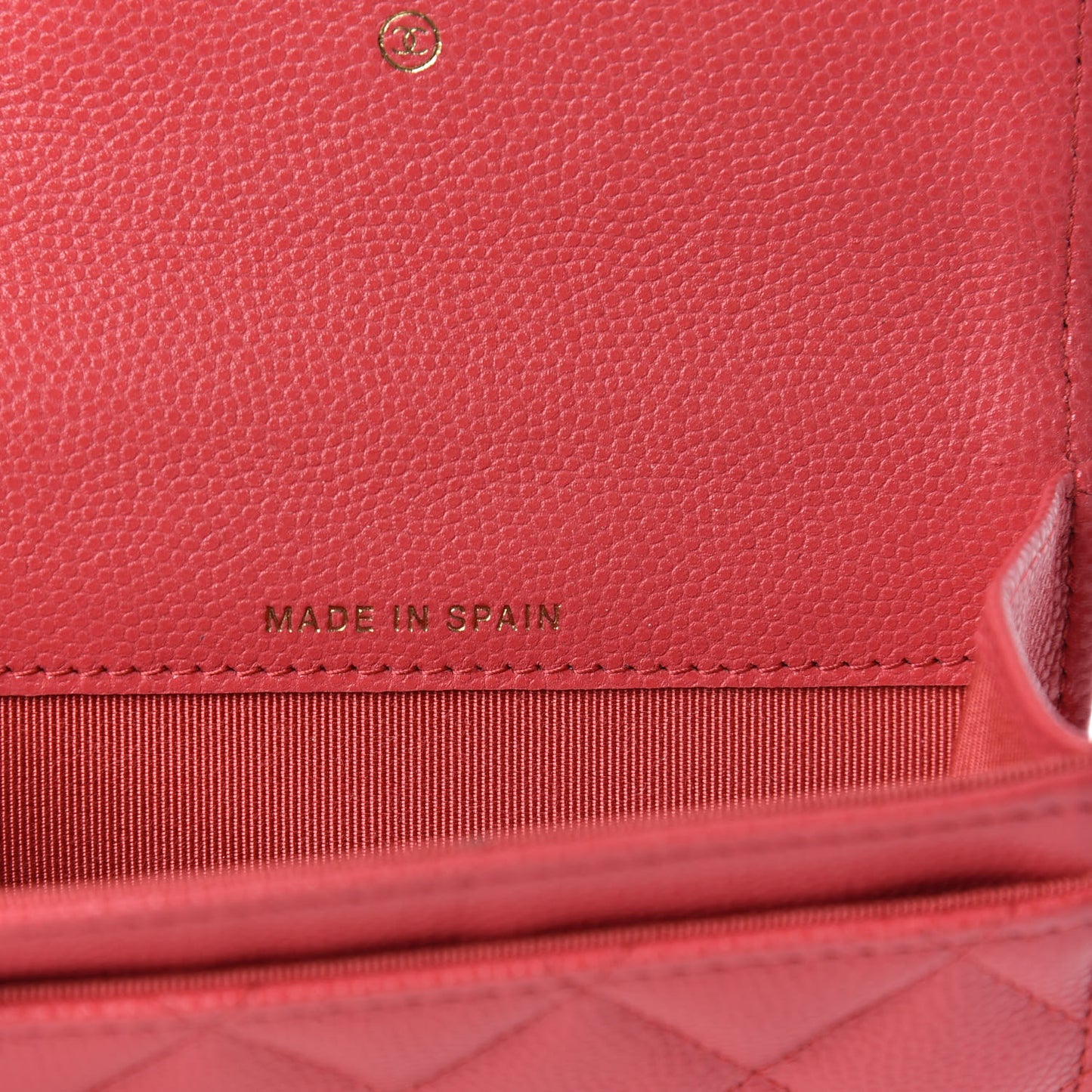 Caviar Quilted Flap Card Holder Dark Pink