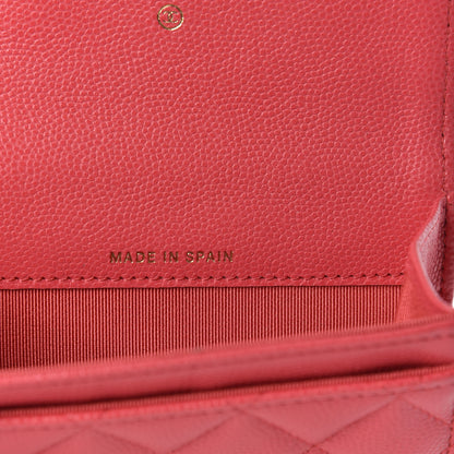Chanel Caviar Quilted Flap Card Holder Dark Pink 6 of 8