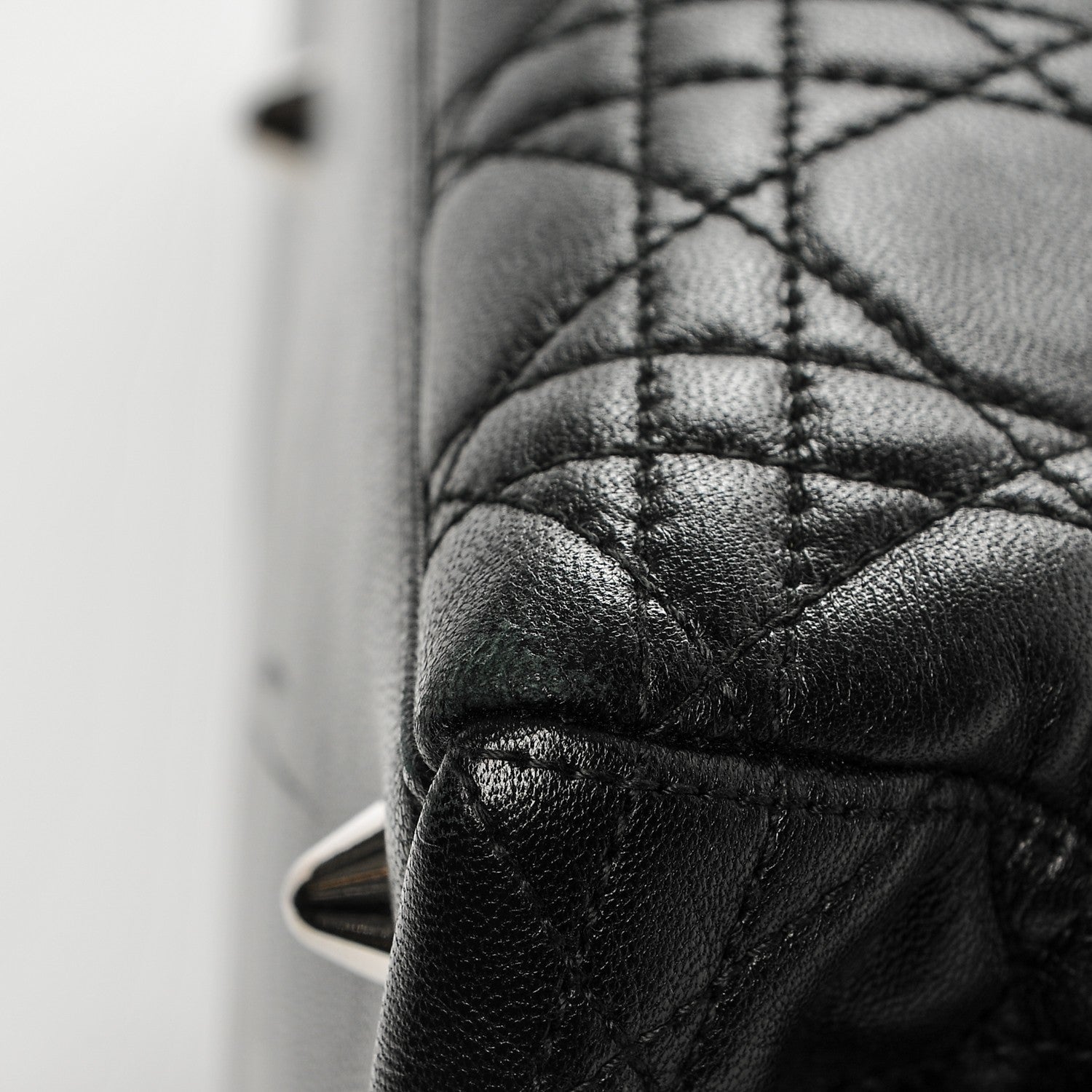 Christian Dior Lambskin Cannage East West Tote Black 7 of 7