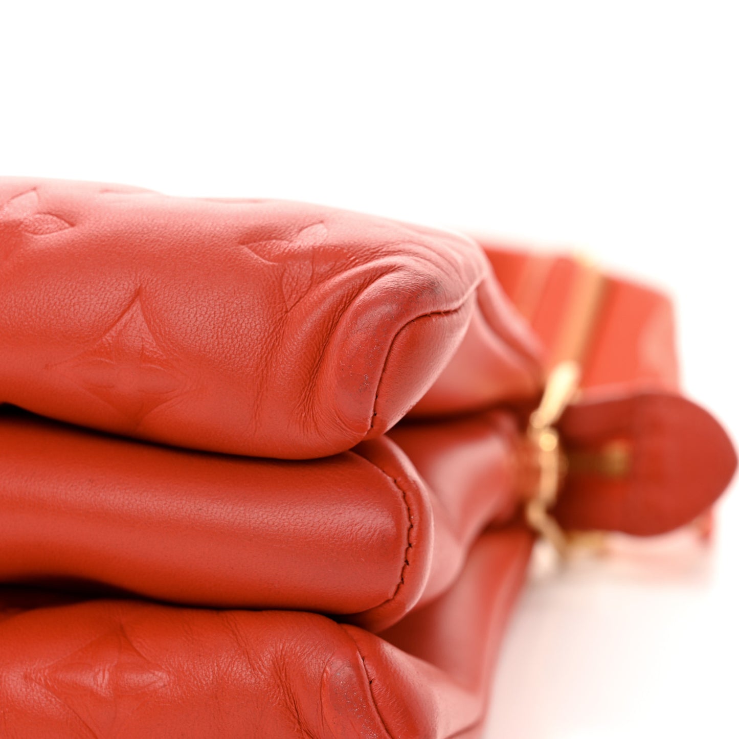 Lambskin Embossed Monogram Coussin PM Red