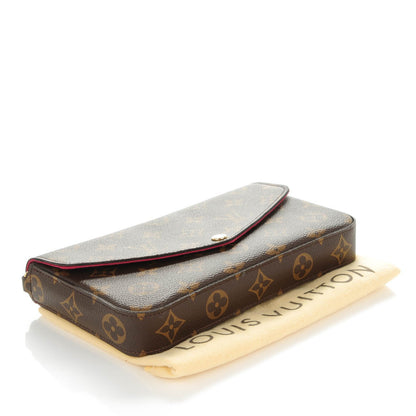 Louis Vuitton Monogram Pochette Felicie Chain Wallet Fuchsia 4 of 8