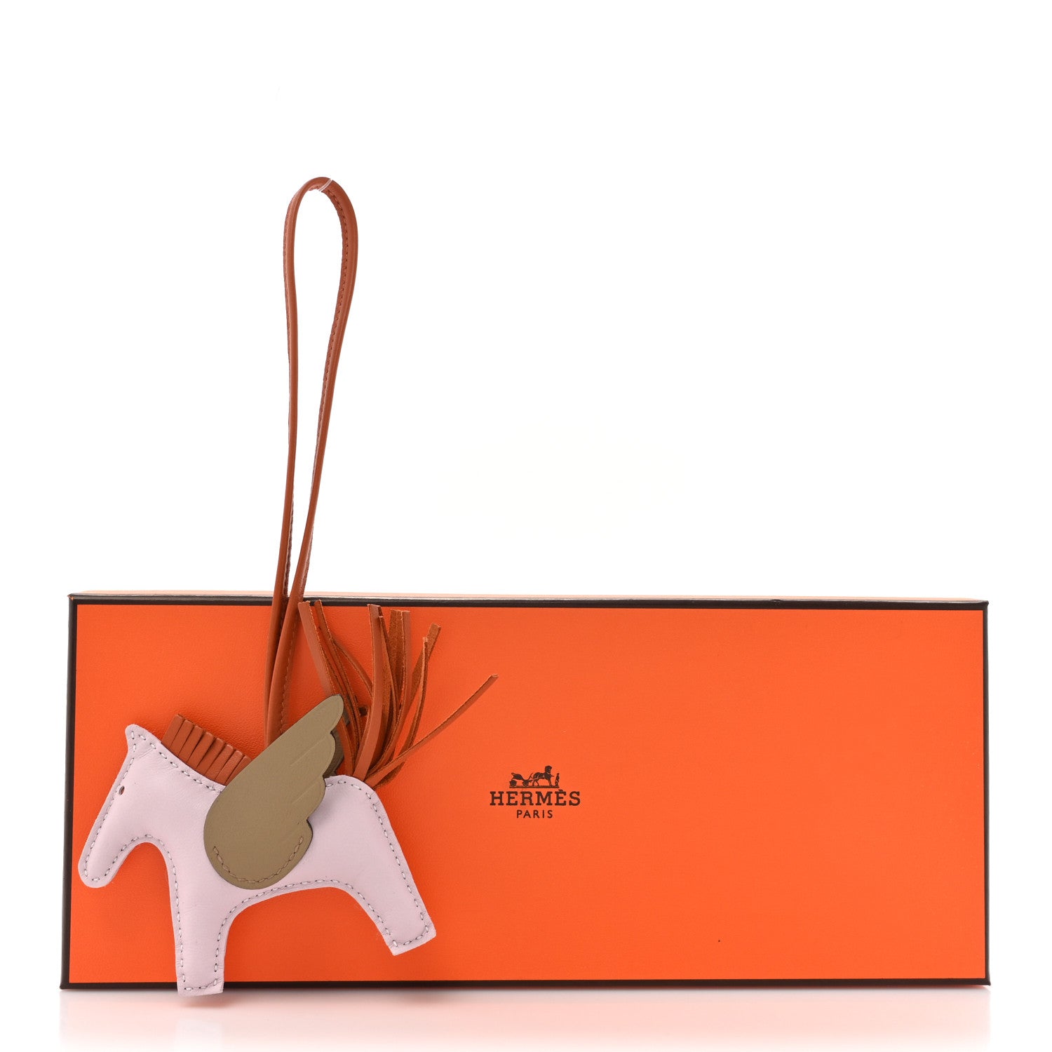 Hermes Milo Lambskin Grigri Rodeo Pegase Horse Bag Charm PM Mauve Pale Pain D'epice Beige Marfa 5 of 5