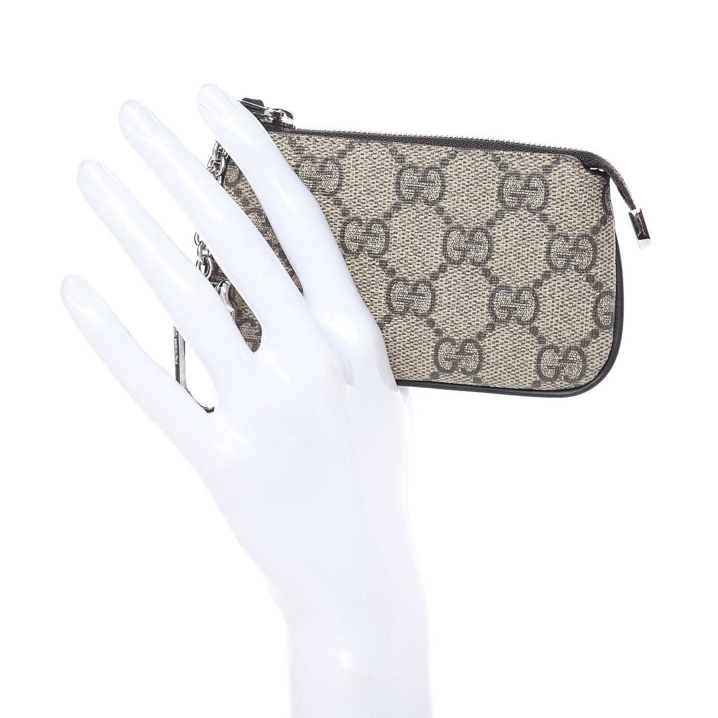 GG Supreme Monogram Selleria Key Case Beige Ebony Cocoa