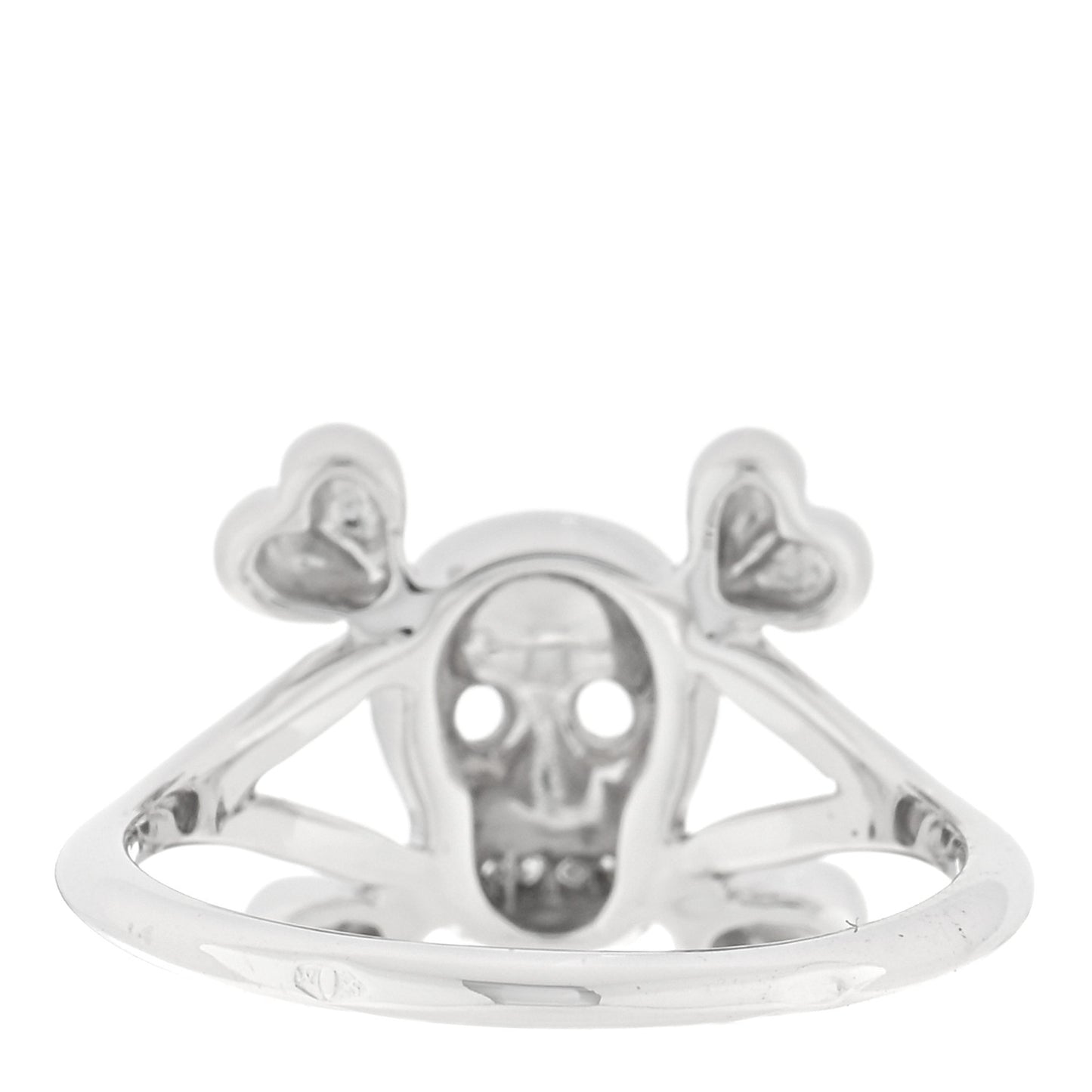 18K White Gold Diamond Tete de Mort Ring 50 5.25