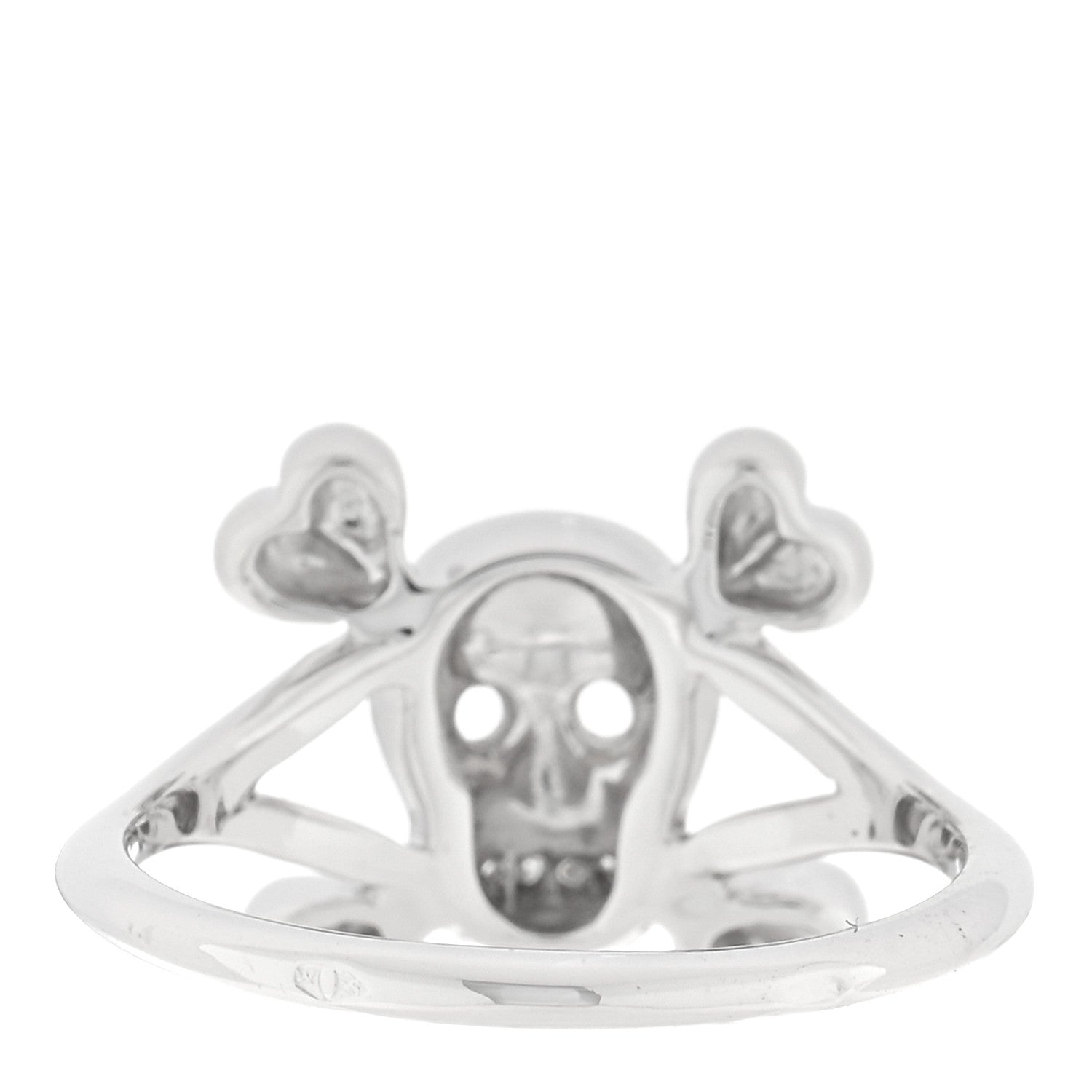 Christian Dior 18K White Gold Diamond Tete de Mort Ring 50 5.25 3 of 4