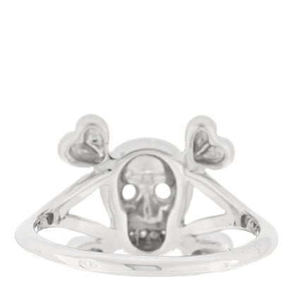 Christian Dior 18K White Gold Diamond Tete de Mort Ring 50 5.25 3 of 4