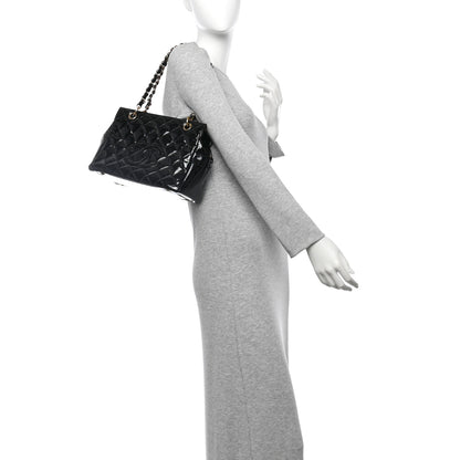 Chanel Patent Quilted Petit Timeless Tote PTT Black 2 of 12