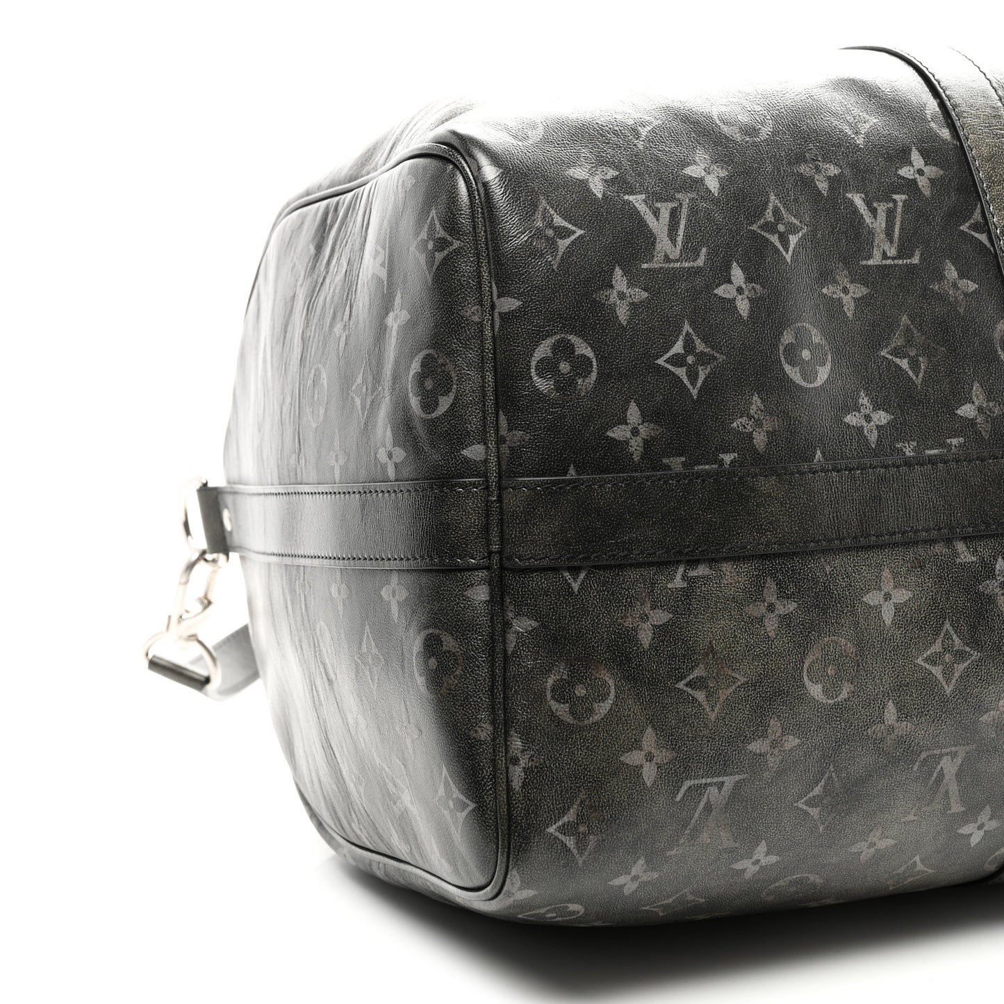 Brushed Monogram Keepall Bandouliere 50 Black