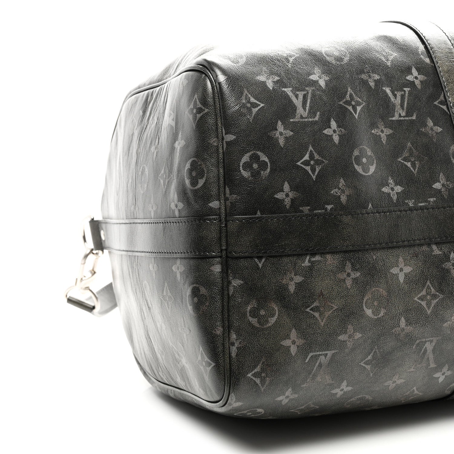 Louis Vuitton Brushed Monogram Keepall Bandouliere 50 Black 7 of 8