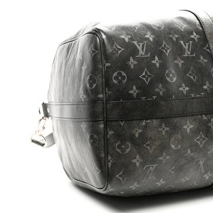 Louis Vuitton Brushed Monogram Keepall Bandouliere 50 Black 7 of 8