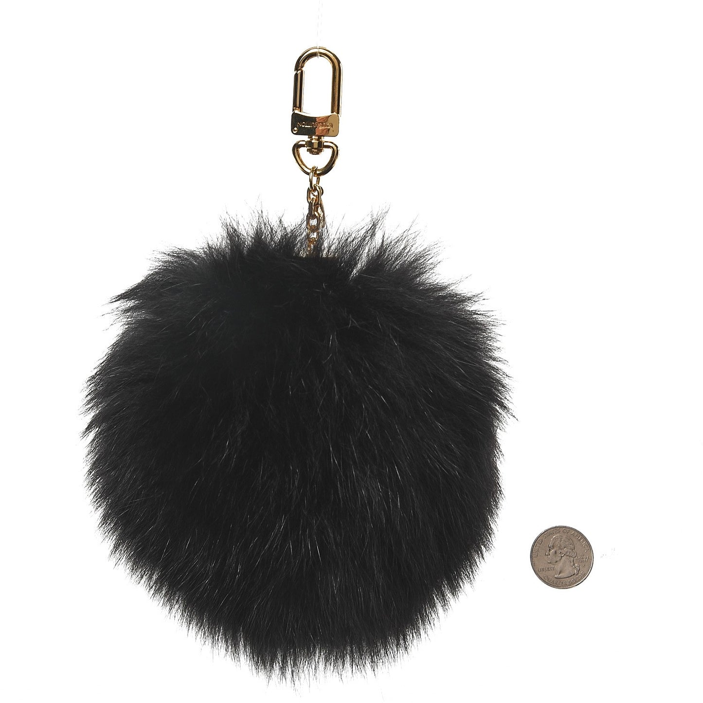 Fox Fur Fuzzy Bubble Bag Charm Black