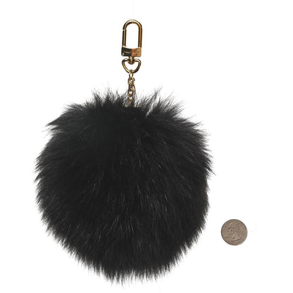 Louis Vuitton Fox Fur Fuzzy Bubble Bag Charm Black 2 of 3