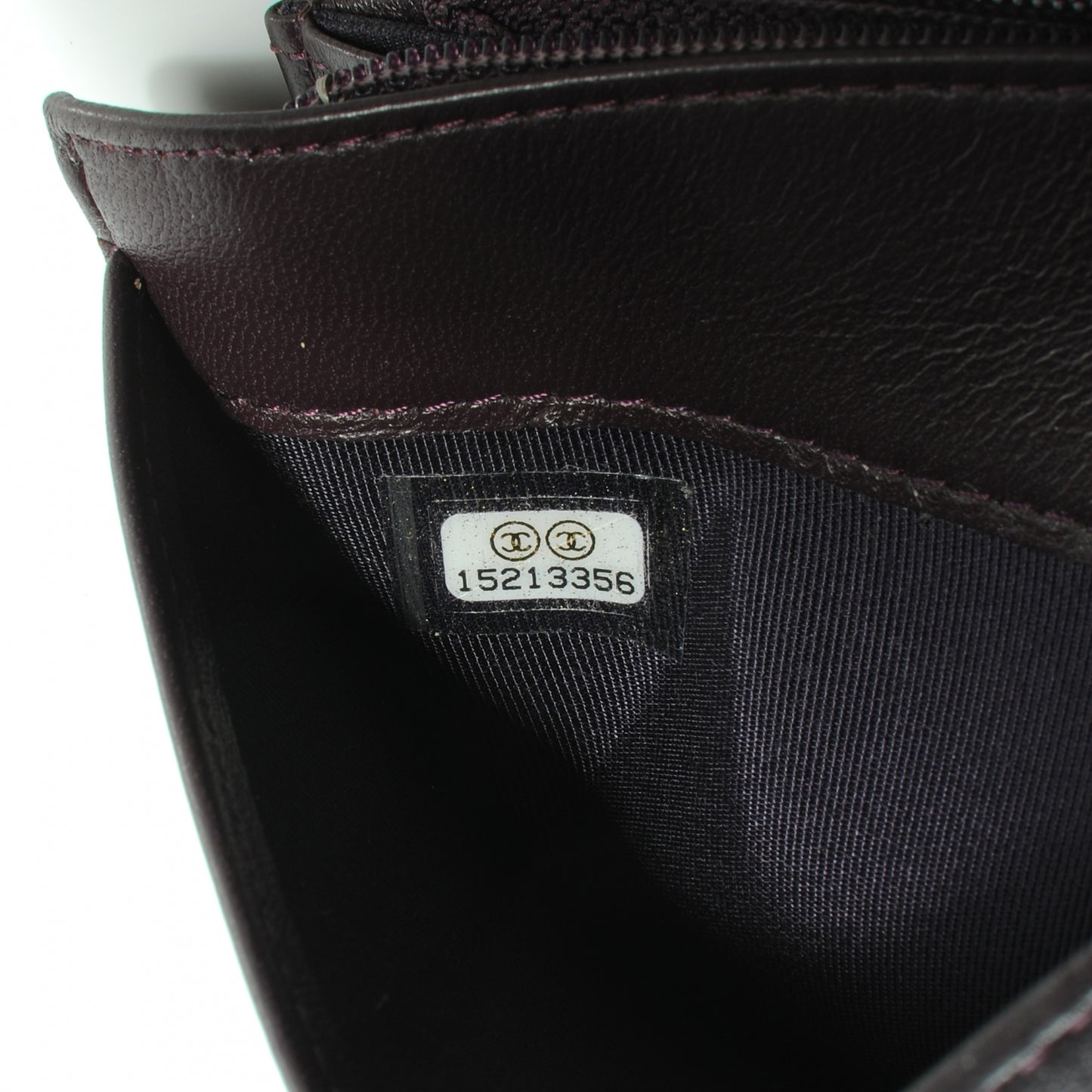 Lambskin Quilted Yen Wallet Plum