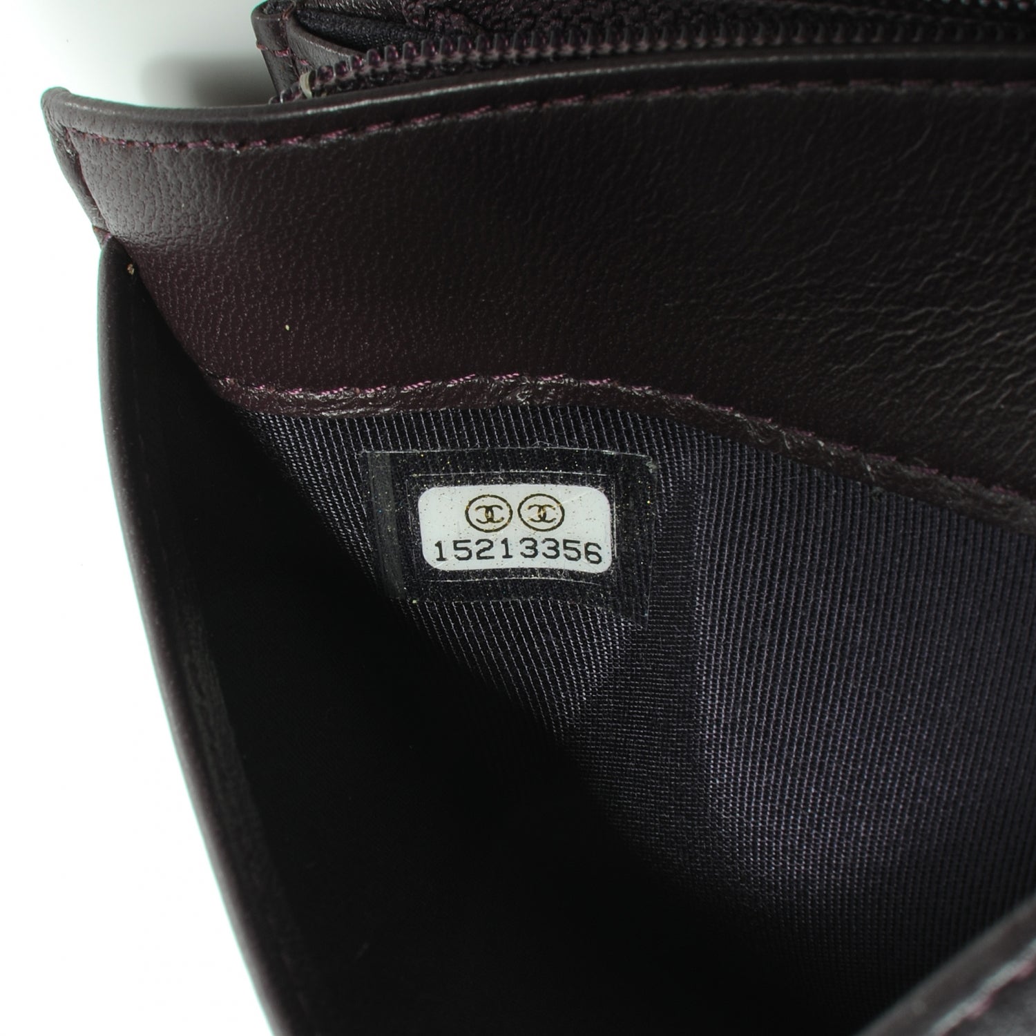 Chanel Lambskin Quilted Yen Wallet Plum 9 of 10