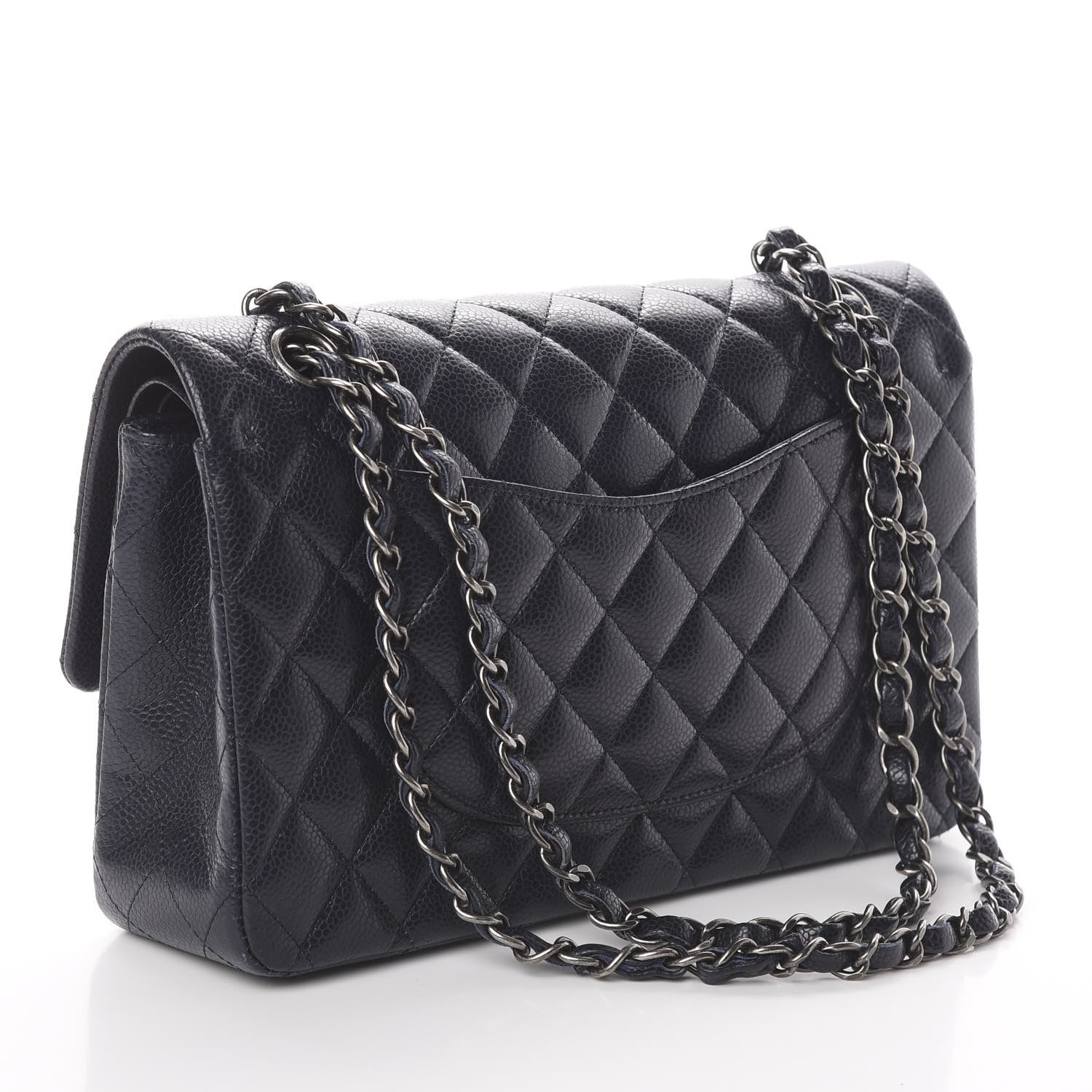 Chanel Caviar Quilted Medium Double Flap Navy 2 of 8
