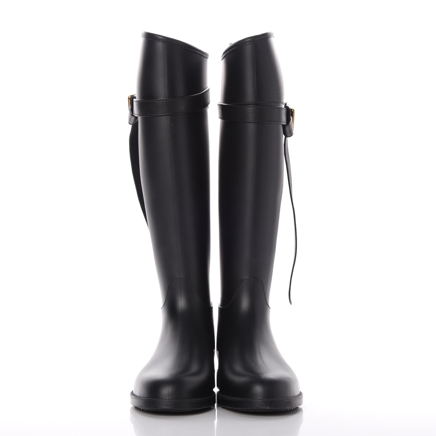 Burberry Rubber Roscot Belted Rain Boots 38 Black 2 of 13