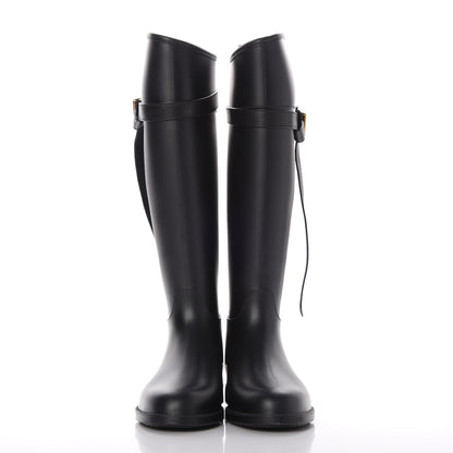 Burberry Rubber Roscot Belted Rain Boots 38 Black 2 of 13