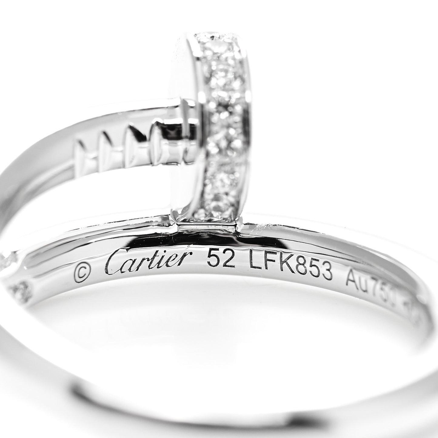 18K White Gold Diamond Juste Un Clou Ring 52 6