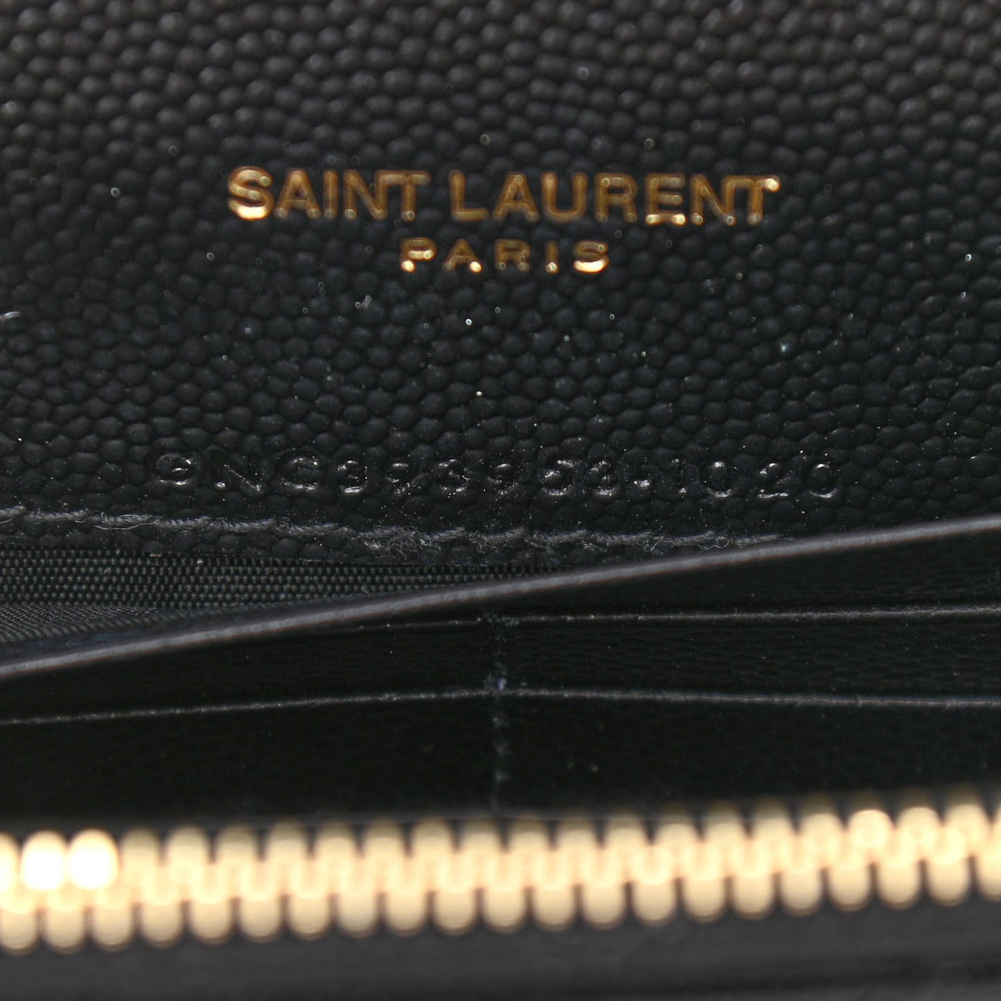 Grain De Poudre Matelasse Chevron Monogram Envelope Chain Wallet Black