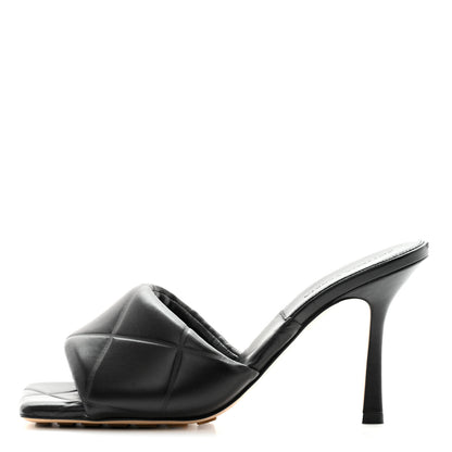 Bottega Veneta Nappa Quilted Rubber Lido Mule Sandals 39 Black 1 of 8