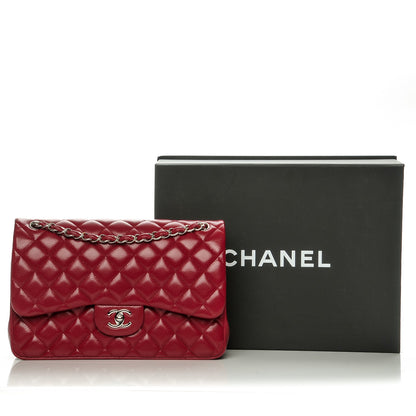 Chanel Caviar Quilted Jumbo Double Flap Red 8 of 8
