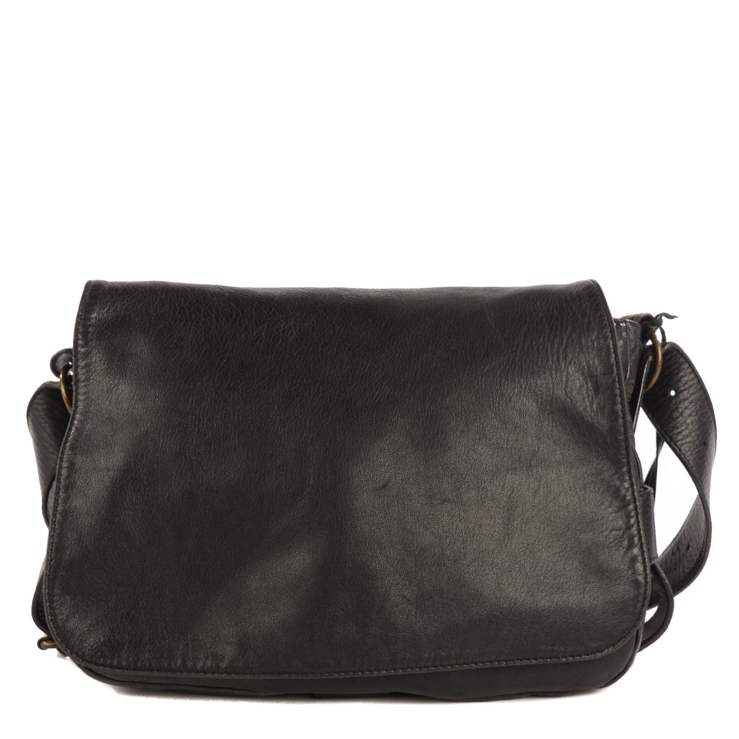 Chevre Flap Shoulder Bag Black