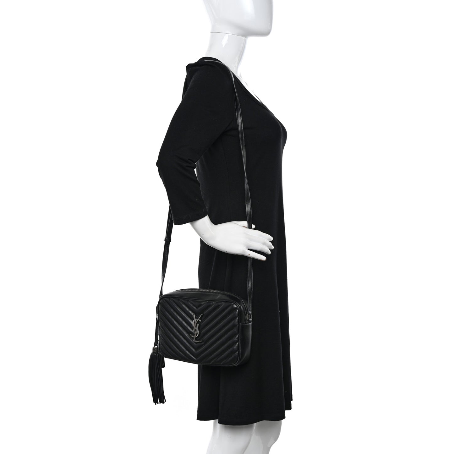 Calfskin Matelasse Monogram Lou Camera Bag Black
