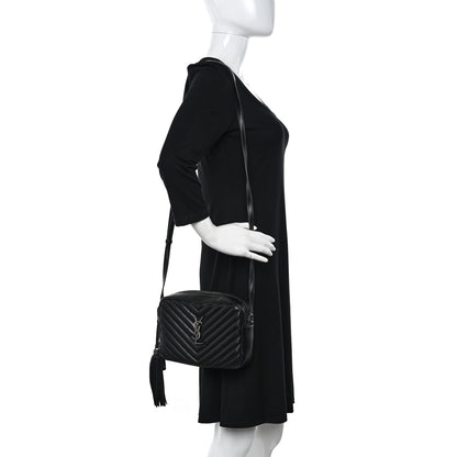 Saint Laurent Calfskin Matelasse Monogram Lou Camera Bag Black 2 of 14
