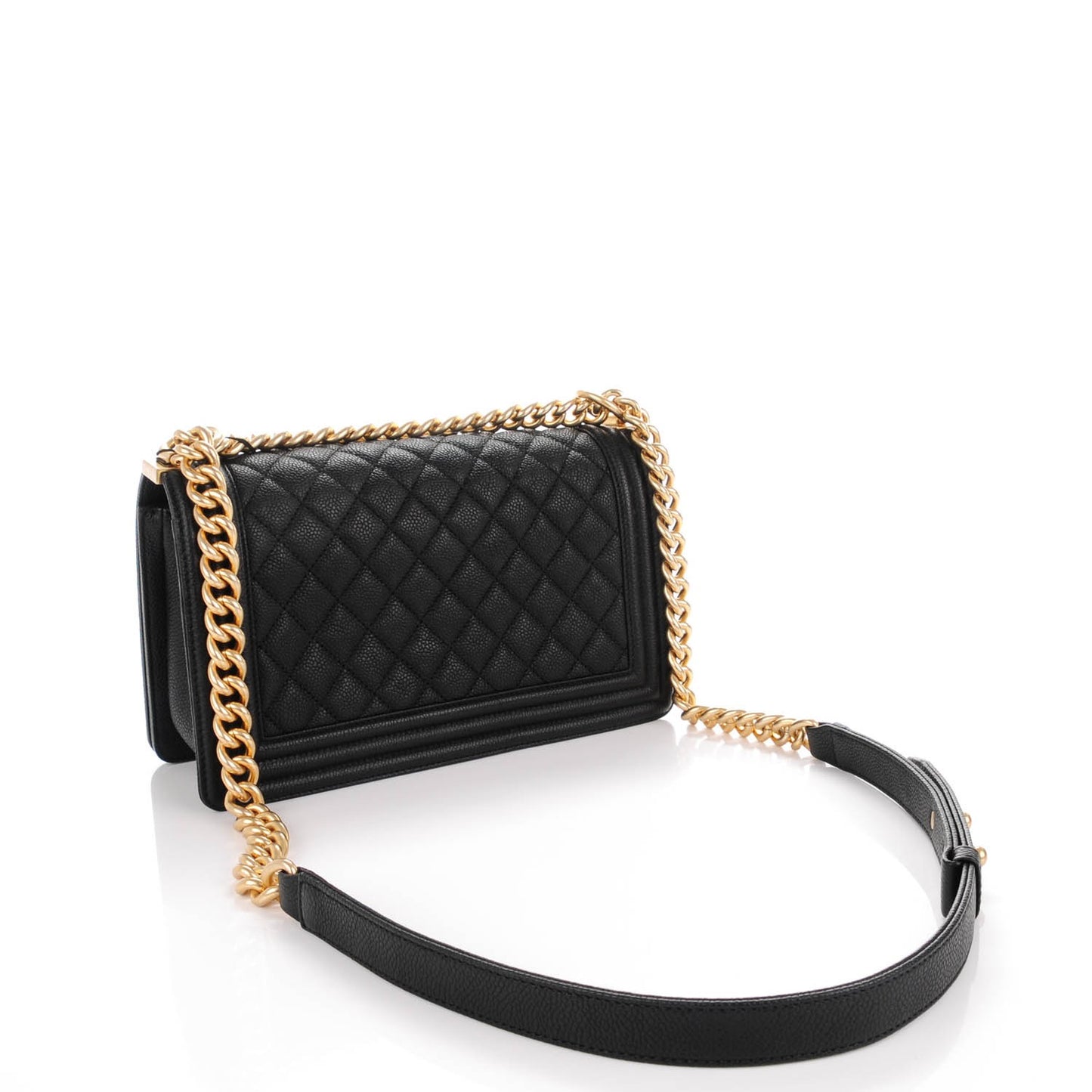 Caviar Quilted Medium Boy Flap Black