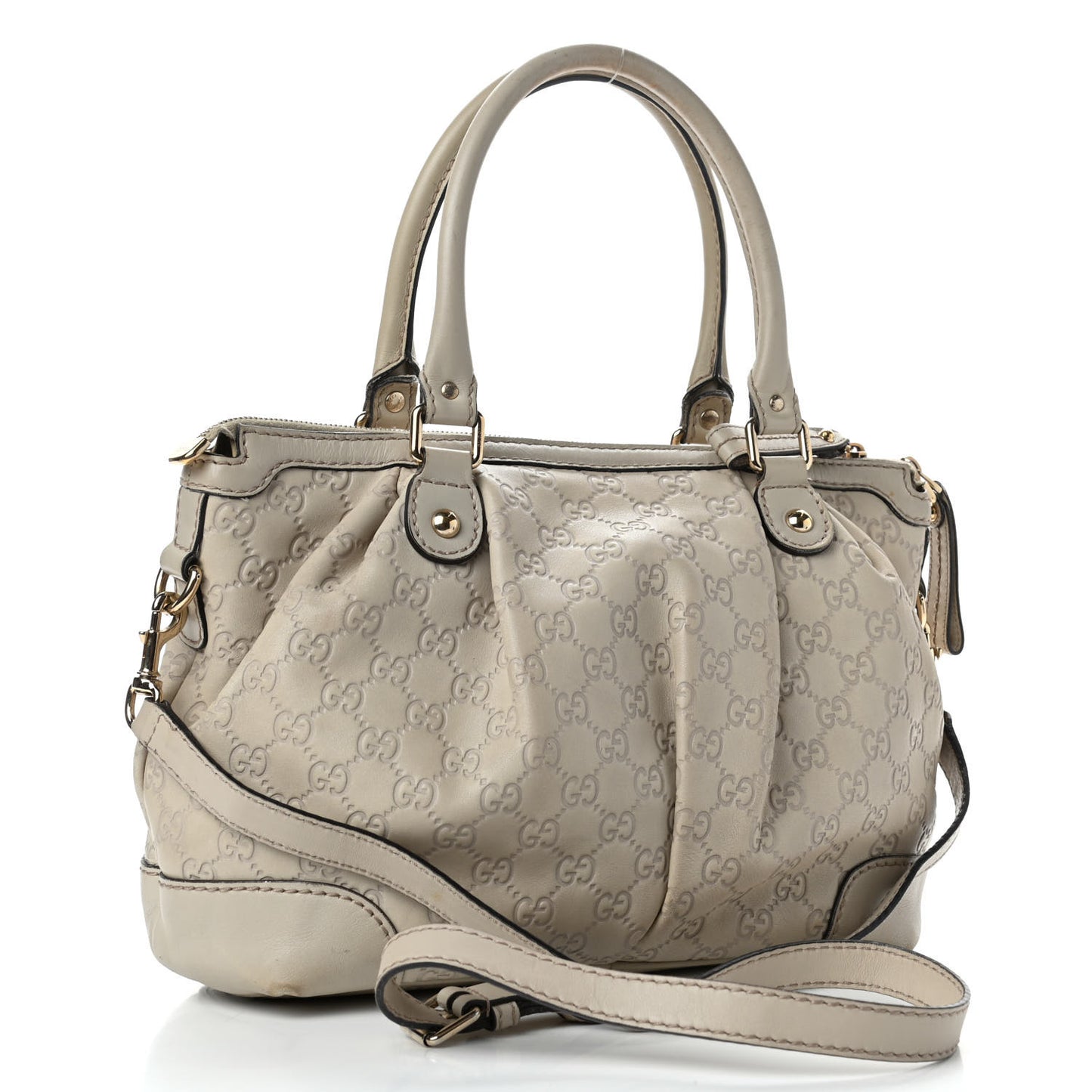Guccissima Medium Sukey Top Handle Bag White