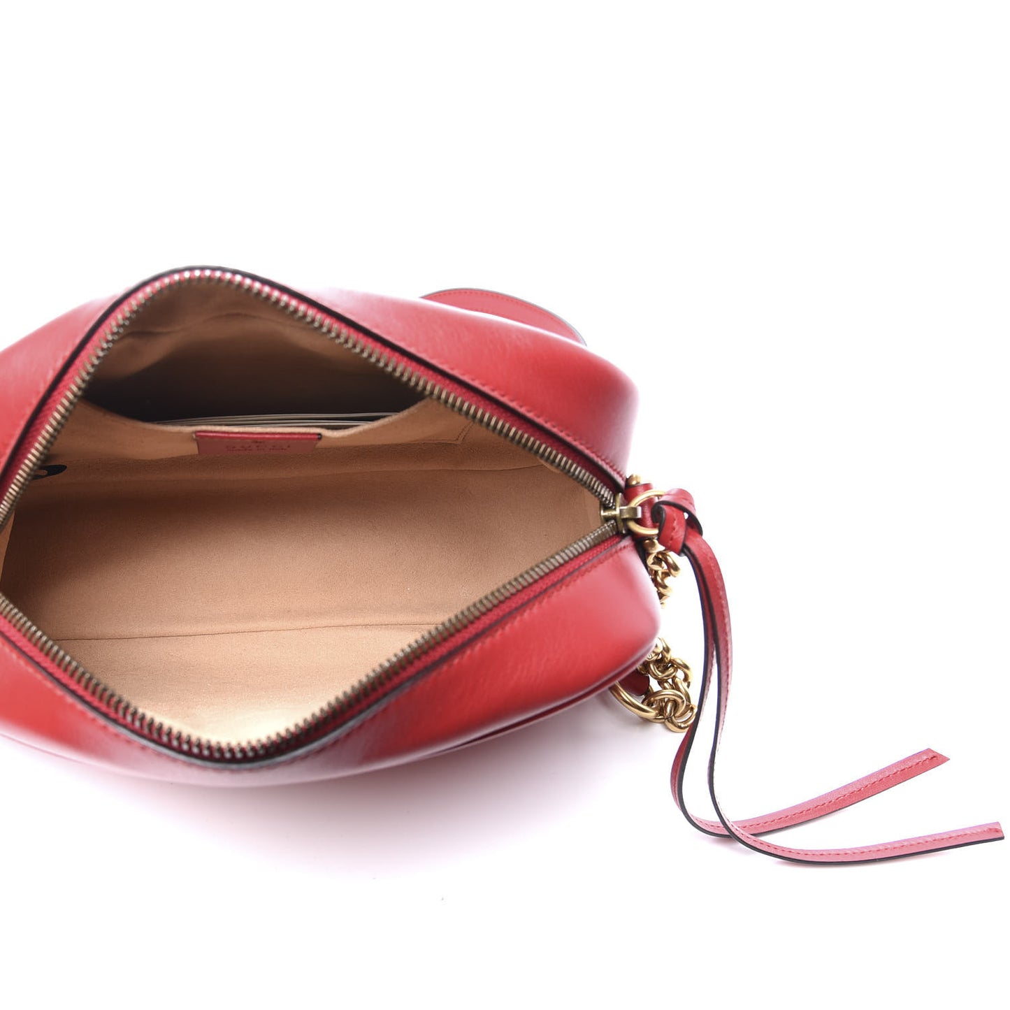 Calfskin Matelasse Small GG Marmont Chain Shoulder Bag Hibiscus Red