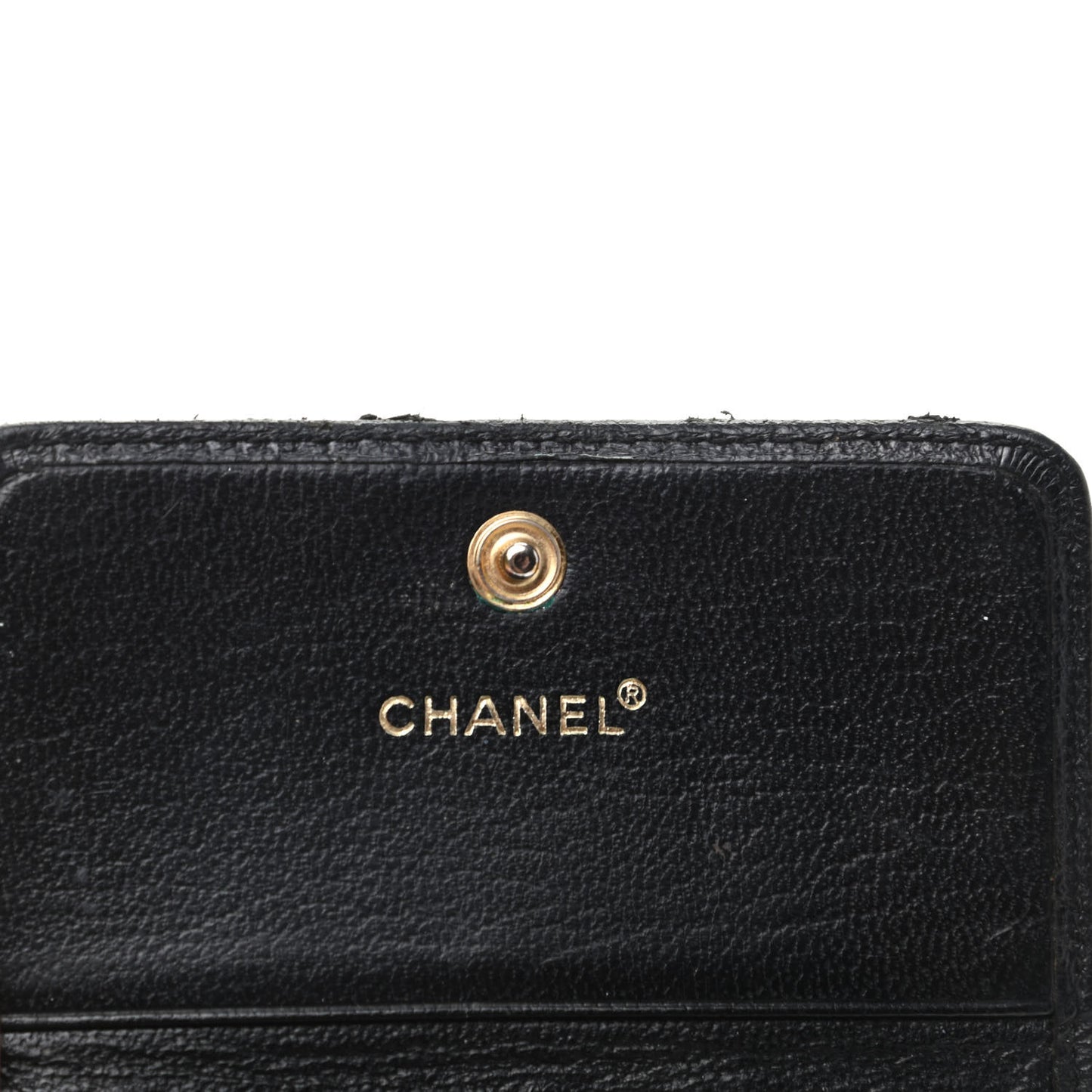 Goatskin Compact Double Sided Wallet Black