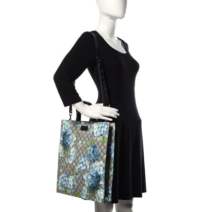Gucci Soft GG Supreme Monogram Blooms Vertical Tote Blue 2 of 9